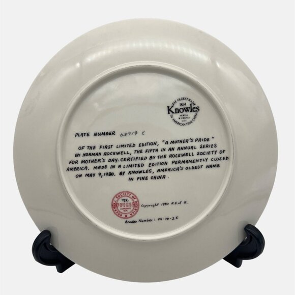 1980 Knowles Norman Rockwell Mother's Day Collectible Plate Porcelain China 8.5" - Picture 2 of 4